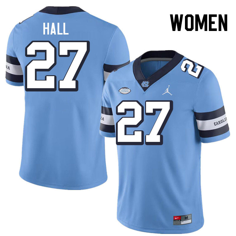 Women #27 Michael Hall North Carolina Tar Heels College Football Jerseys Stitched-Throwback